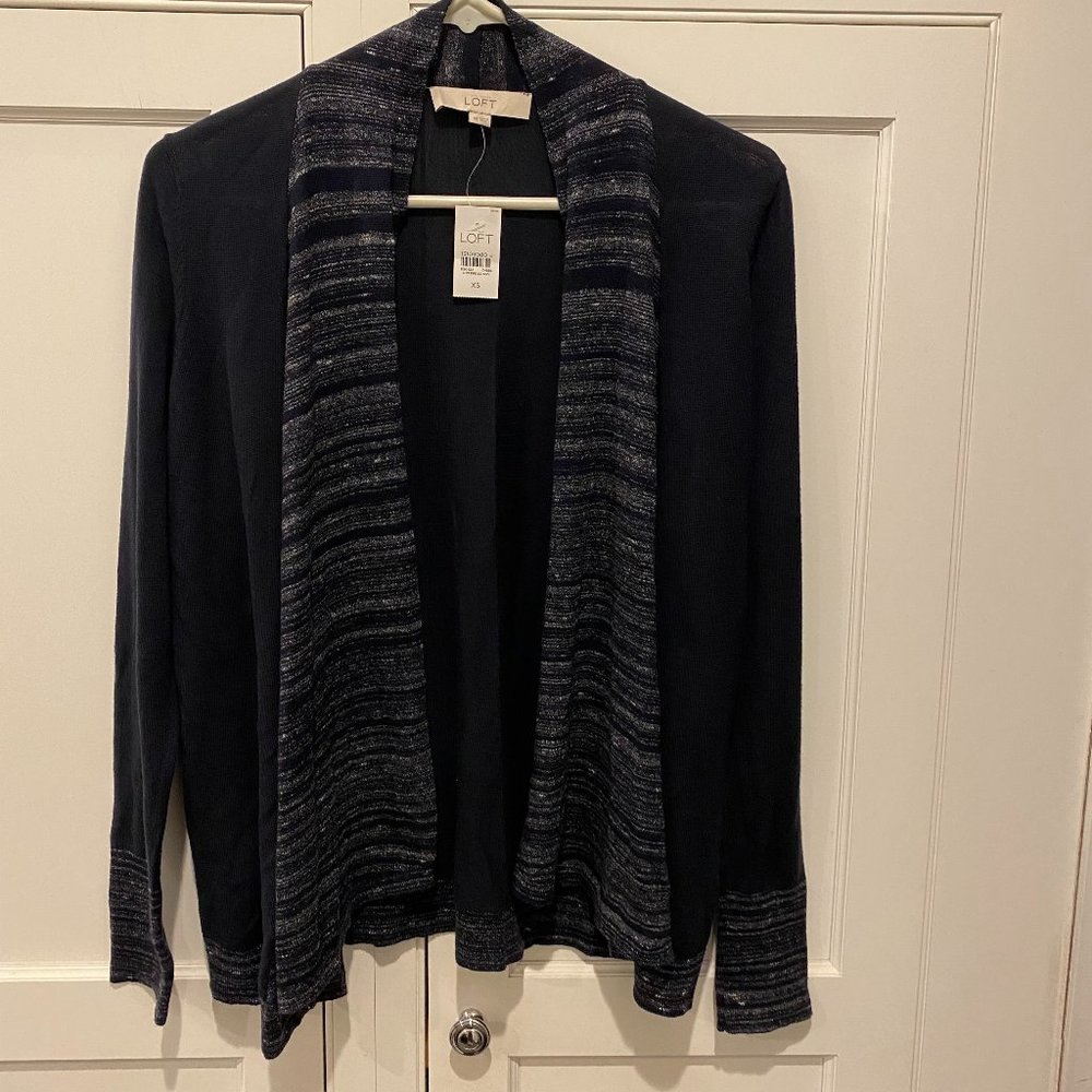Loft Women's Open Front Cardigan - Size XS - Dark Blue